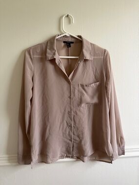 Forever 21 Mauve-Pink Button Front Blouse